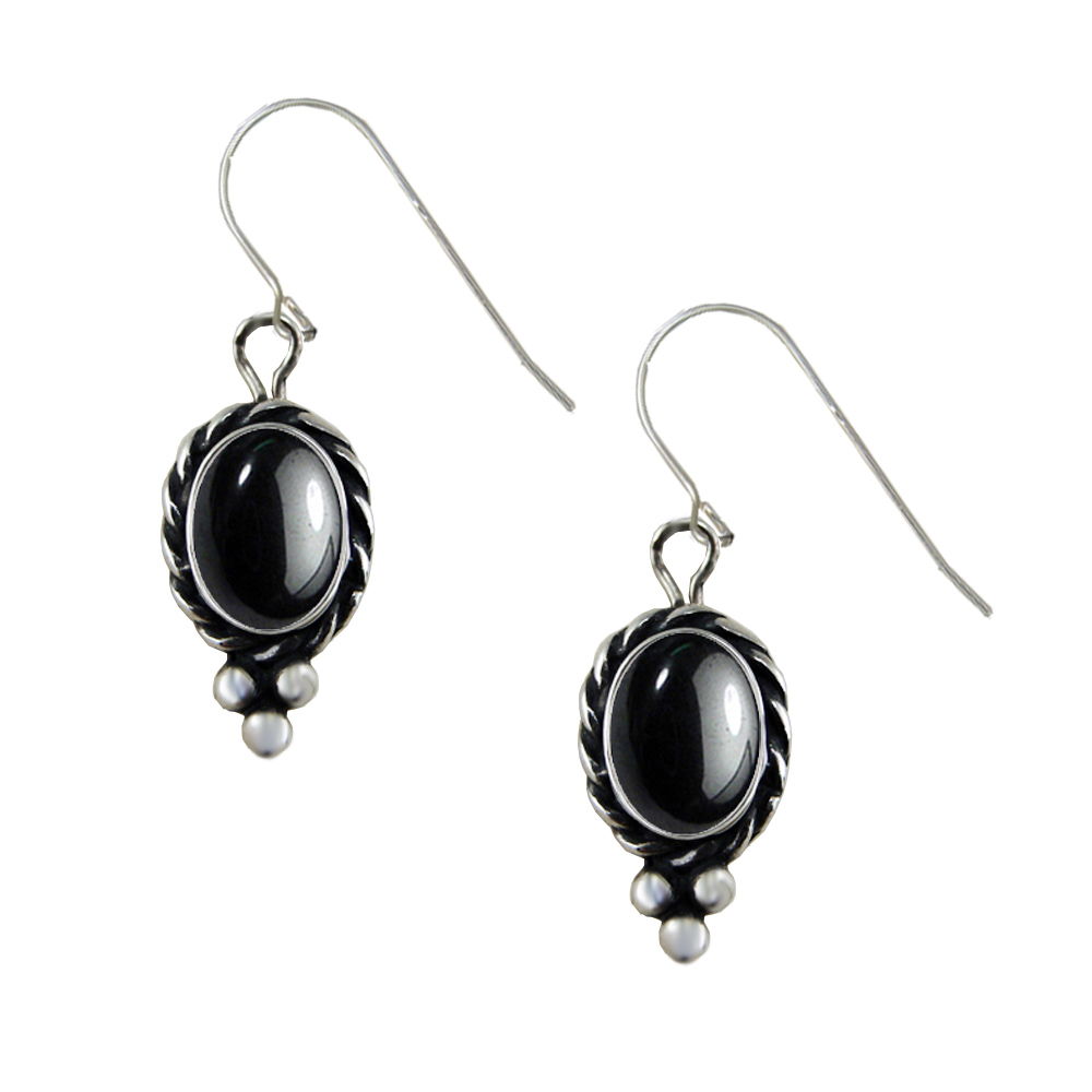 Sterling Silver Little Hematite Gemstone Drop Dangle Earrings